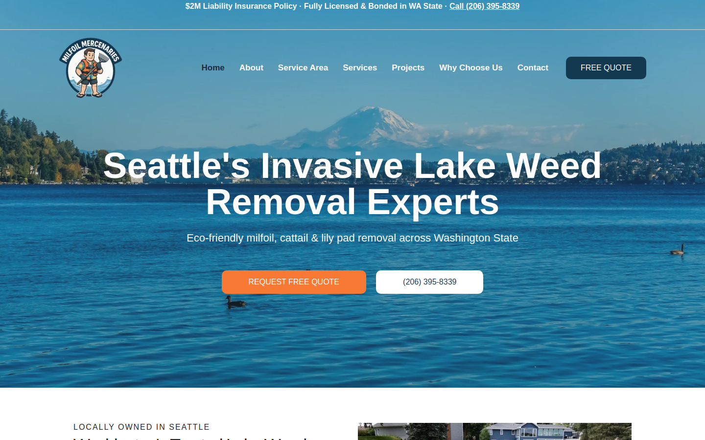 Milfoil Mercenaries website mockup