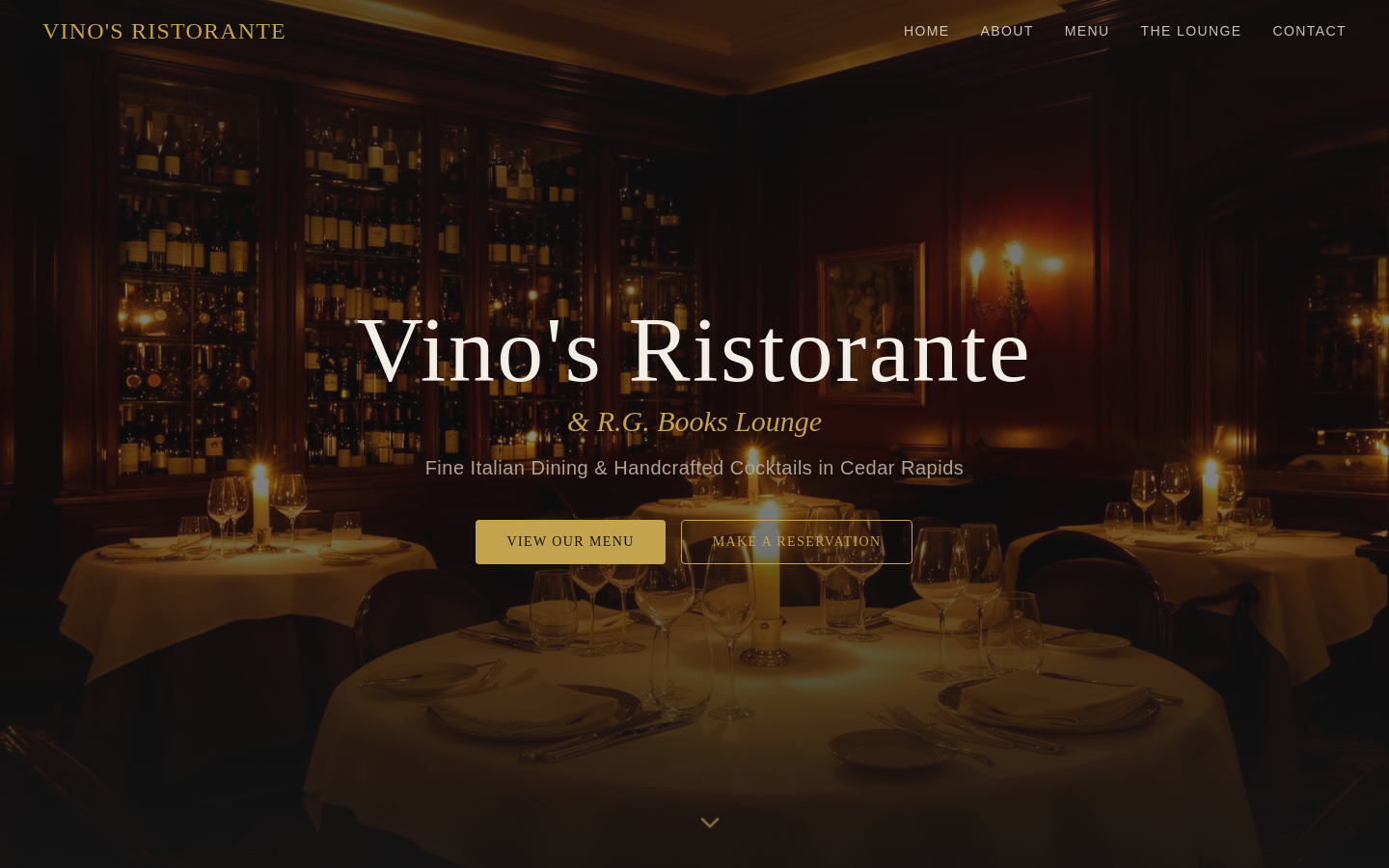 Vino's Ristorante website mockup